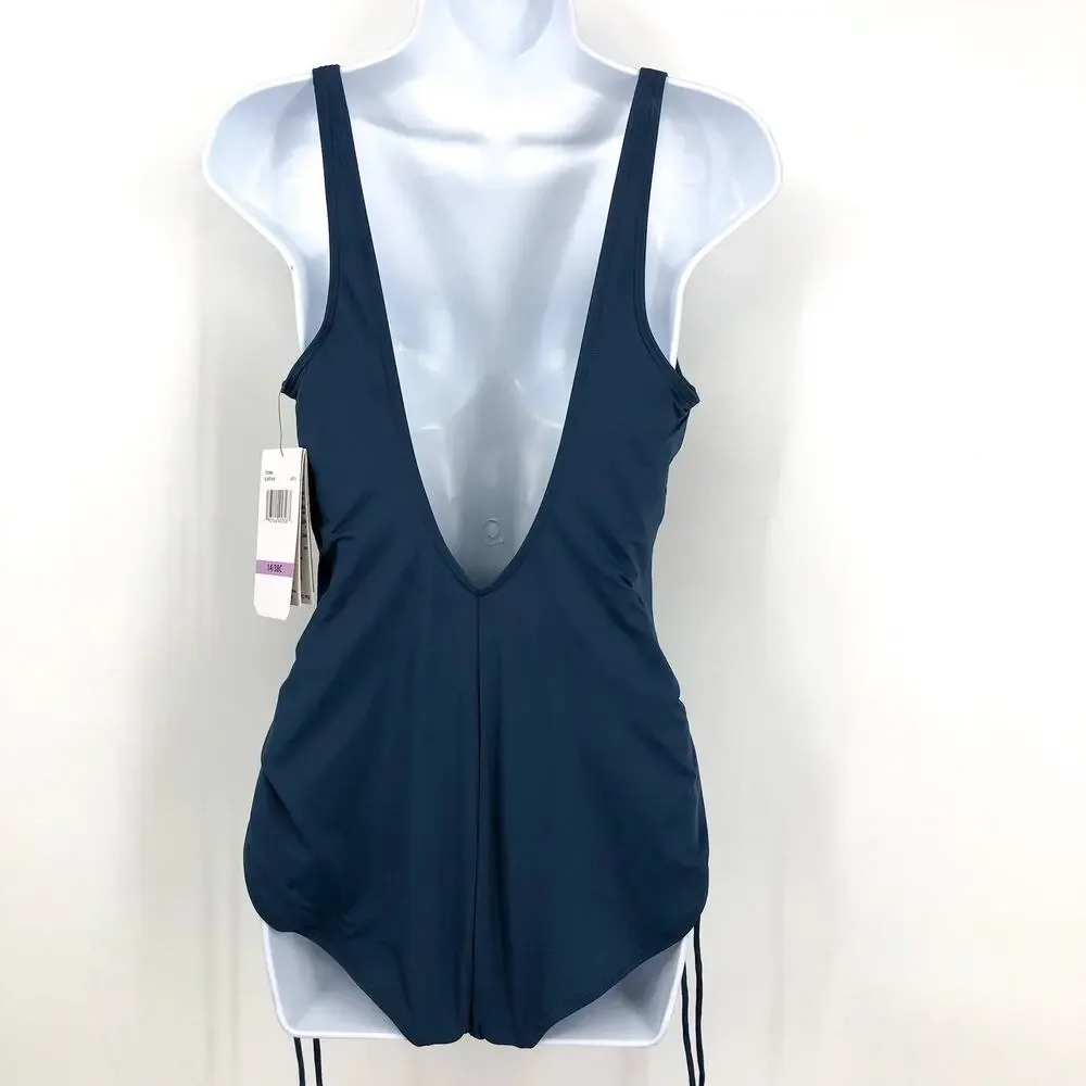 CONTOURS COCO REEF Keepsake Stellar One-Piece Swimsuit  US 14 38C Slate Ble NWT - Picture 5 of 12